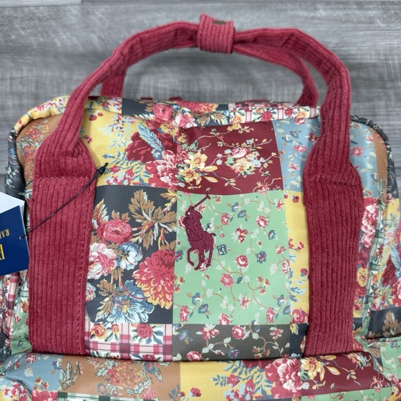 POLO RALPH LAUREN Backpack Patchwork‎ Quilted Big Pony Burnt Russet Floral NWT main image 4